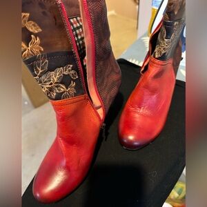 Artis Women's Red Plaid Ankle Booties